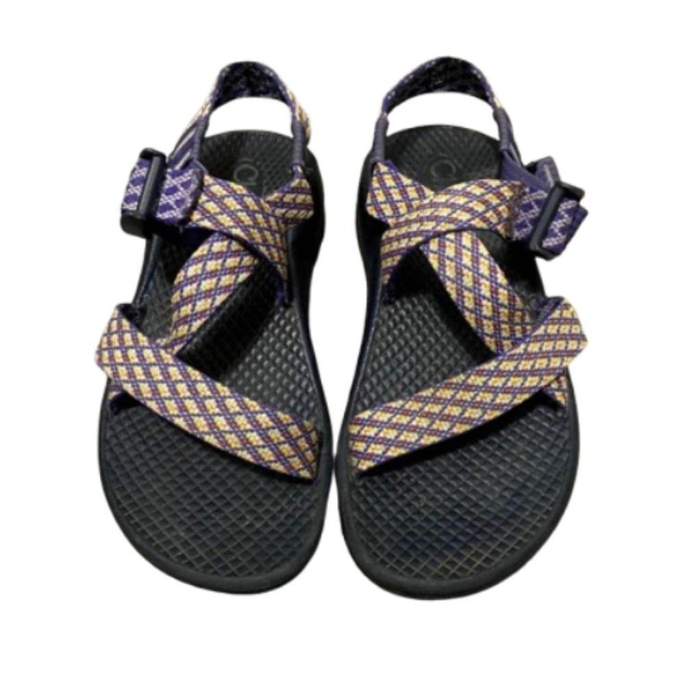 Chaco Kids Z1 Ecotread Sport Sandals Purple Gold Geometric Strappy Size 13